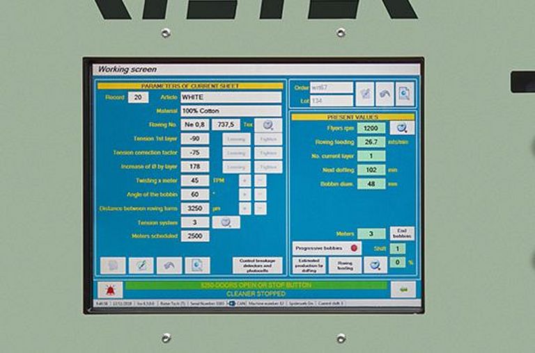 Rieter Flyer F 20 / F 40 Arbeitsanzeige