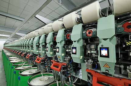 Rieter's J 70 air-jet spinning machine: Air-jet spinning at low yarn conversion costs.